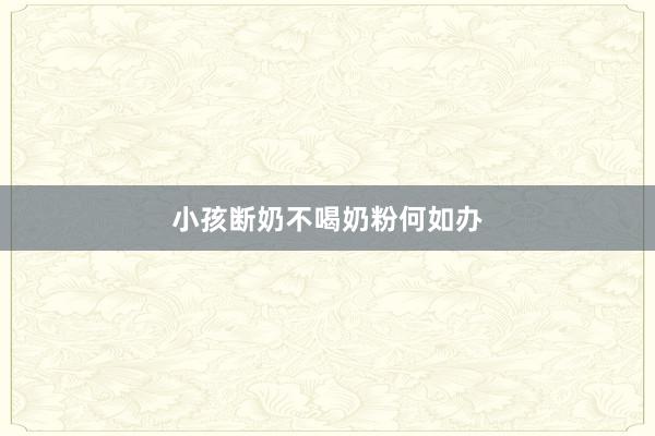 小孩断奶不喝奶粉何如办