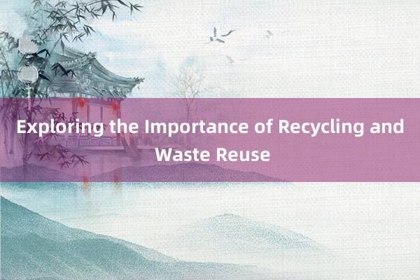 Exploring the Importance of Recycling and Waste Reuse