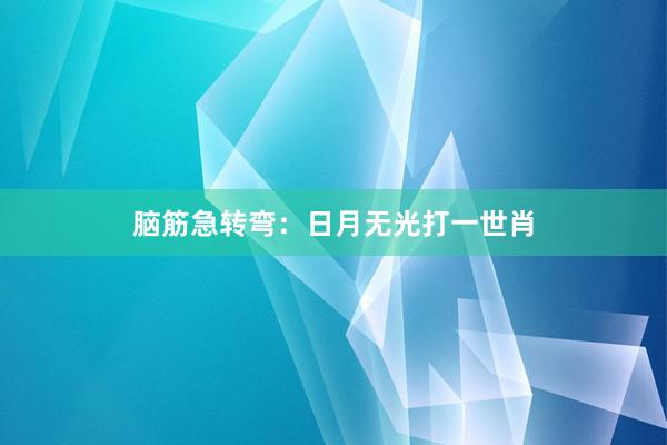脑筋急转弯：日月无光打一世肖