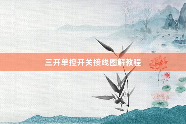 三开单控开关接线图解教程