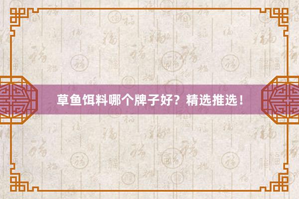 草鱼饵料哪个牌子好？精选推选！